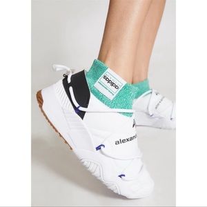 Alexander Wang White and Green Puff Trainer